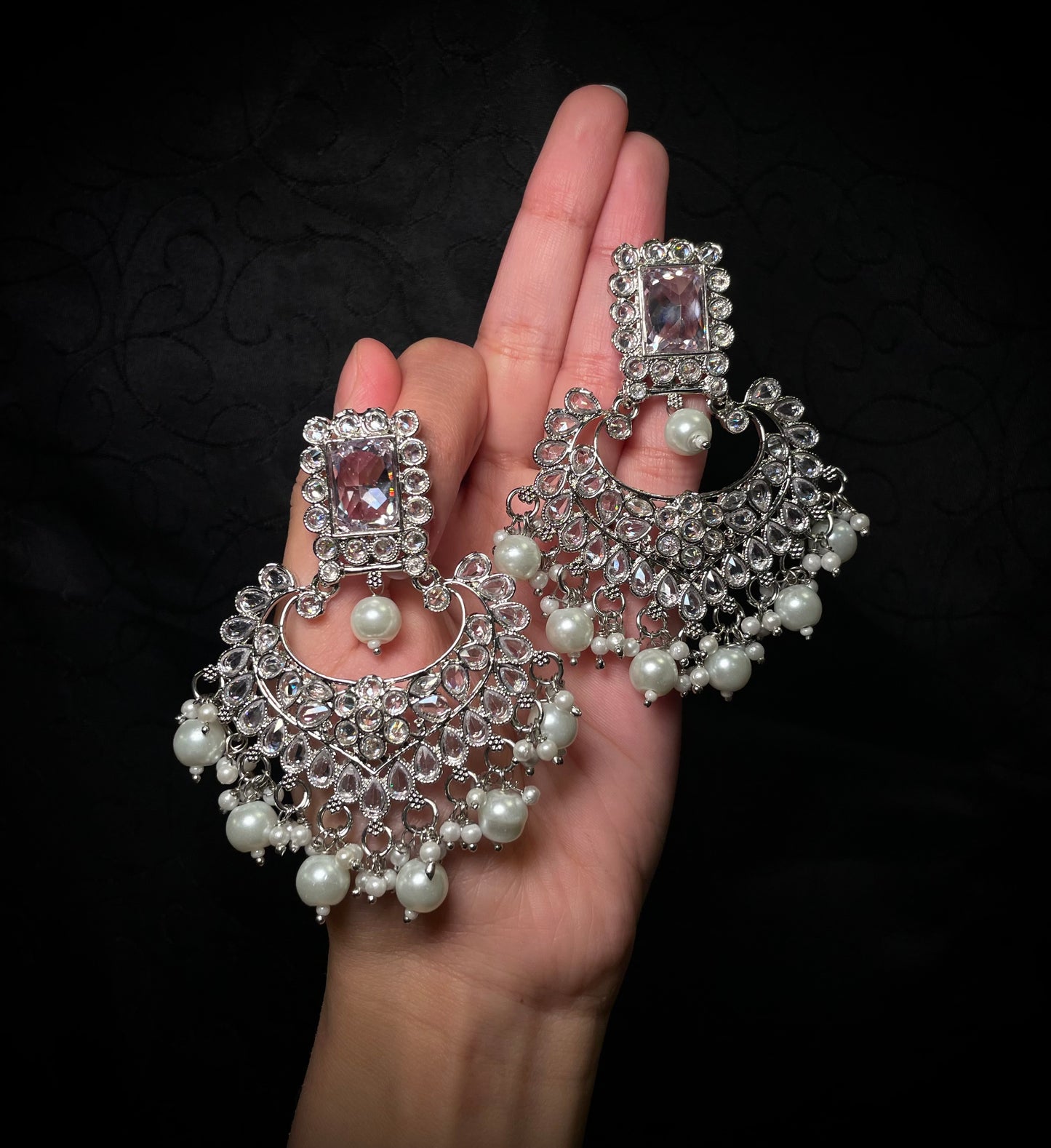 Polki Pearl Earrings