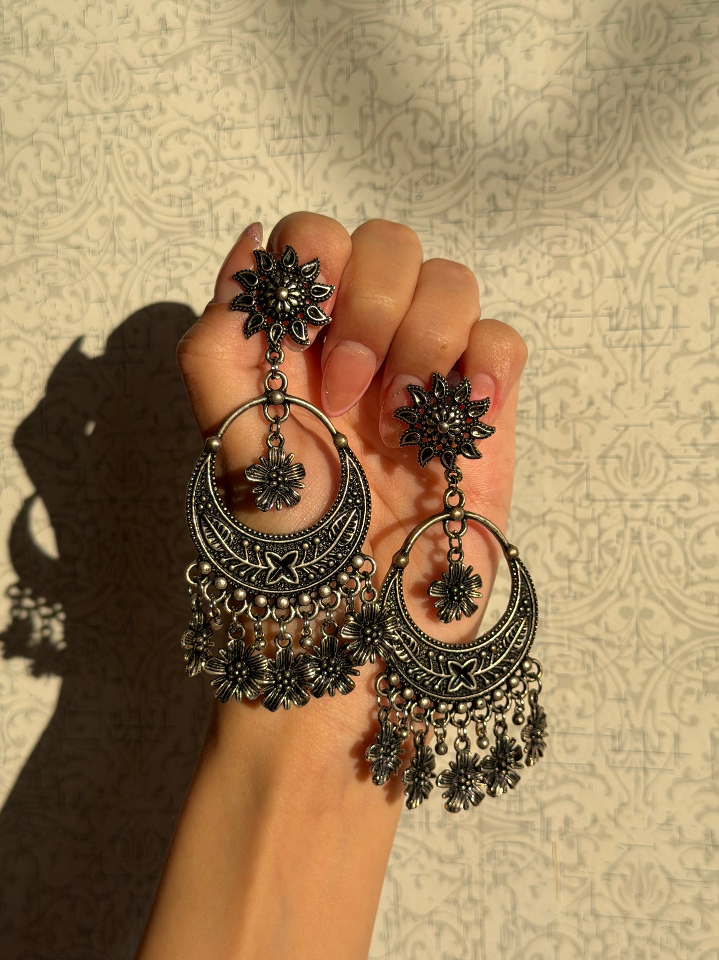 Oxidize Flower Earrings