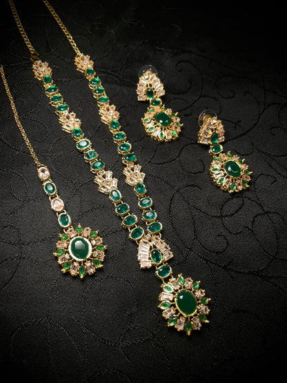 Zircon Necklace & Maala Set