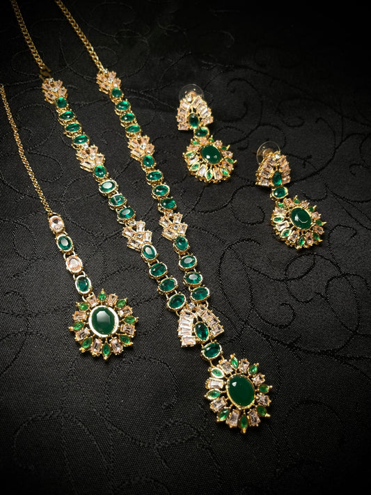 Zircon Necklace & Maala Set