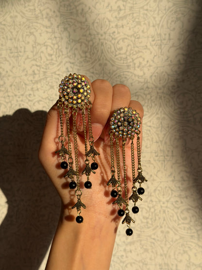 Oxidized Jumki Earrings