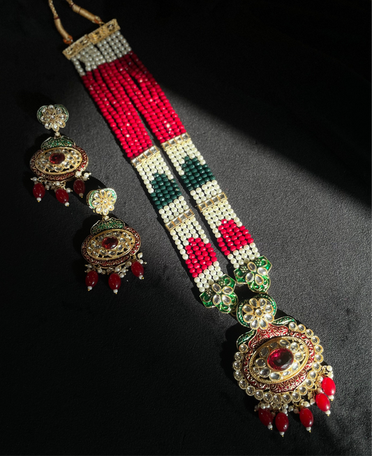 Kundan Meenakari Maala Set