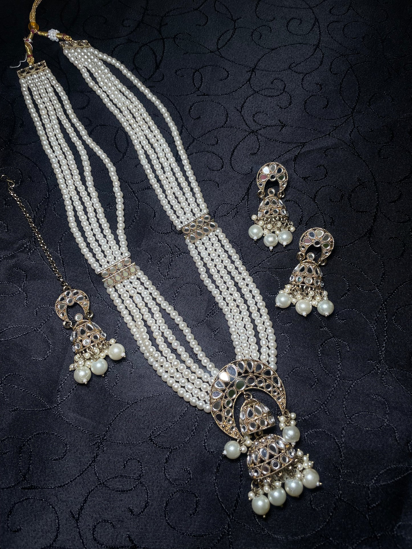 Pearl & Mirror Maala Set