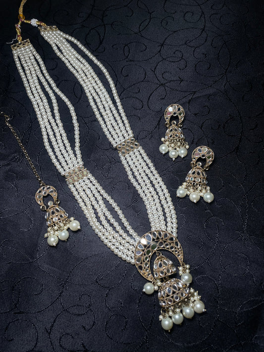 Pearl & Mirror Maala Set