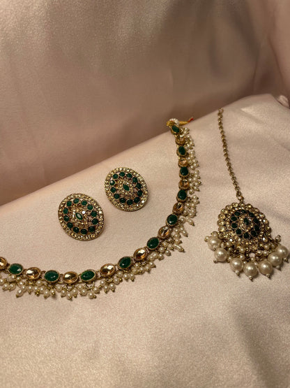 ✨Indian Choker & Necklace Set w/Studs ✨