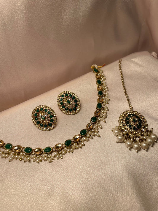 ✨Indian Choker & Necklace Set w/Studs ✨