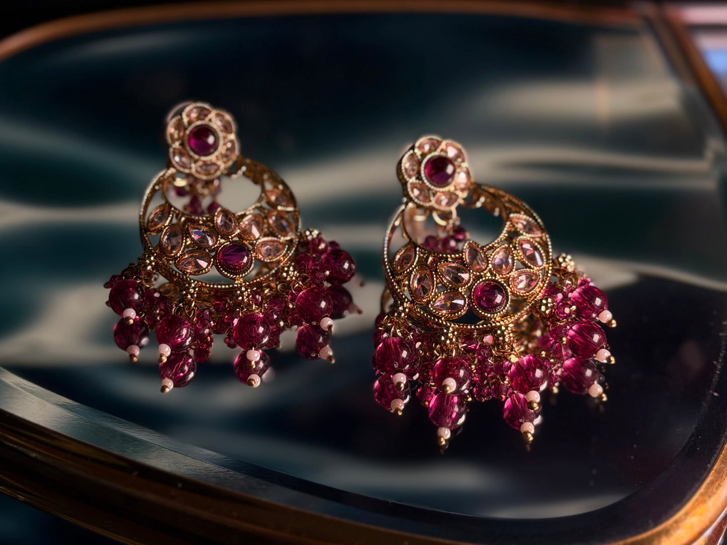 Polki Chandbali Earrings