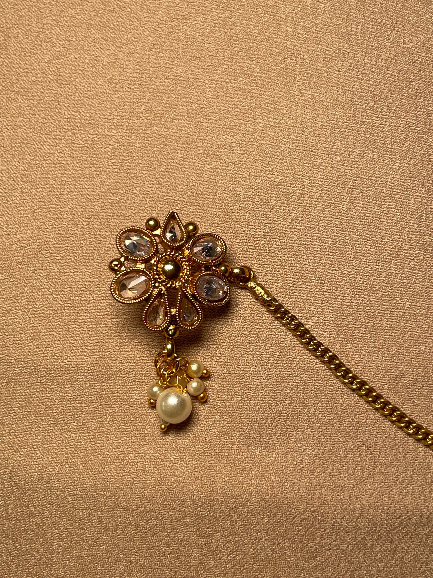 ✨South Indian Nose Pin w/Chain (Clip On)✨
