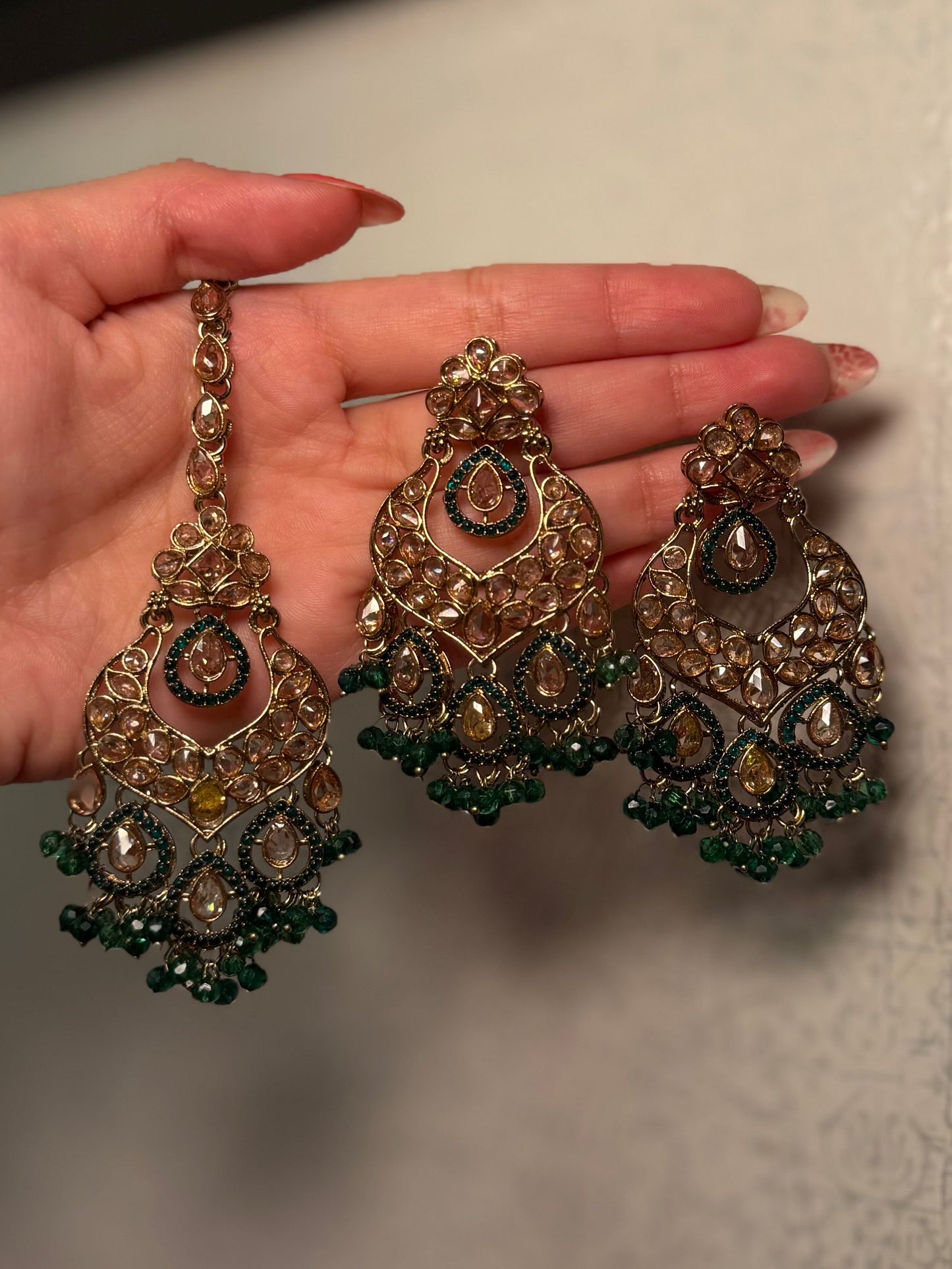 Polki Earring Tikka Set