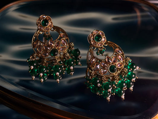 Polki Chandbali Earrings