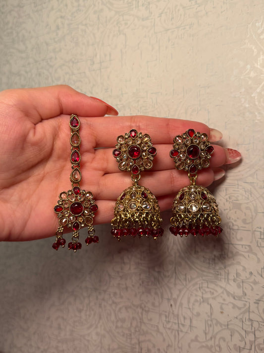 Polki Jumka Tikka Set