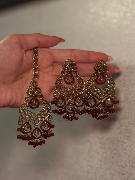 Polki Earring Tikka Set