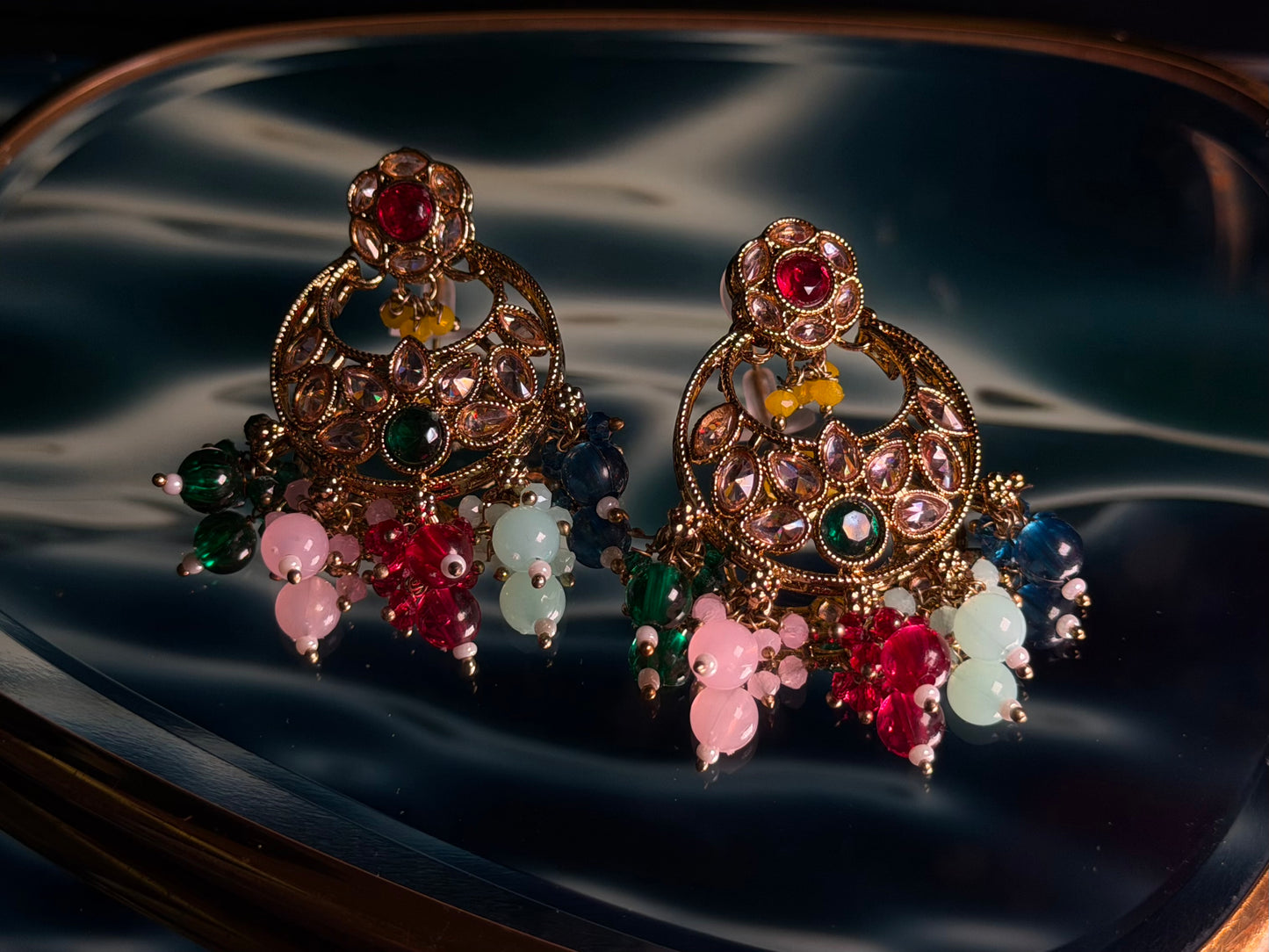 Polki Chandbali Earrings