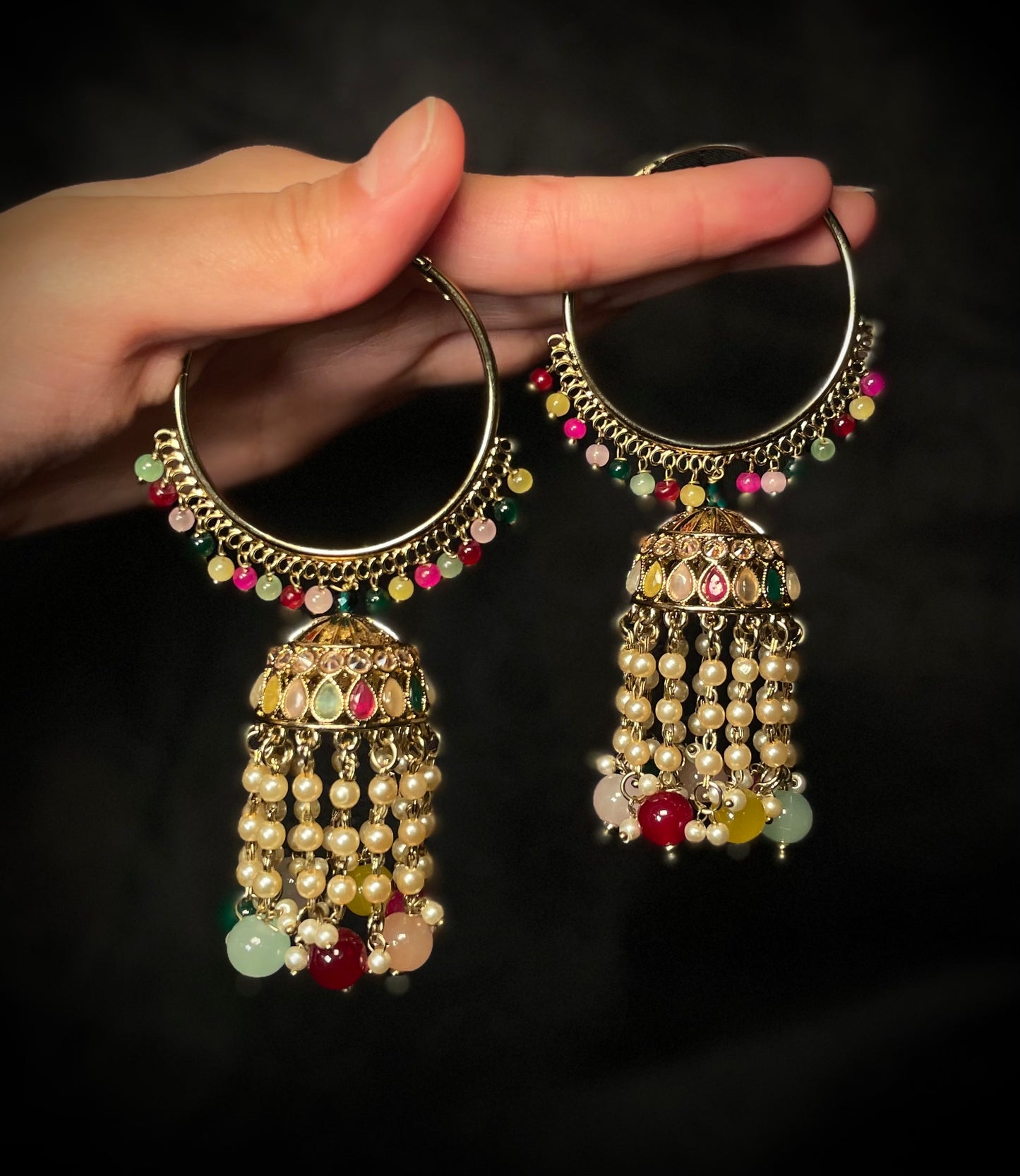 Polki Chandelier Hoop Jumke