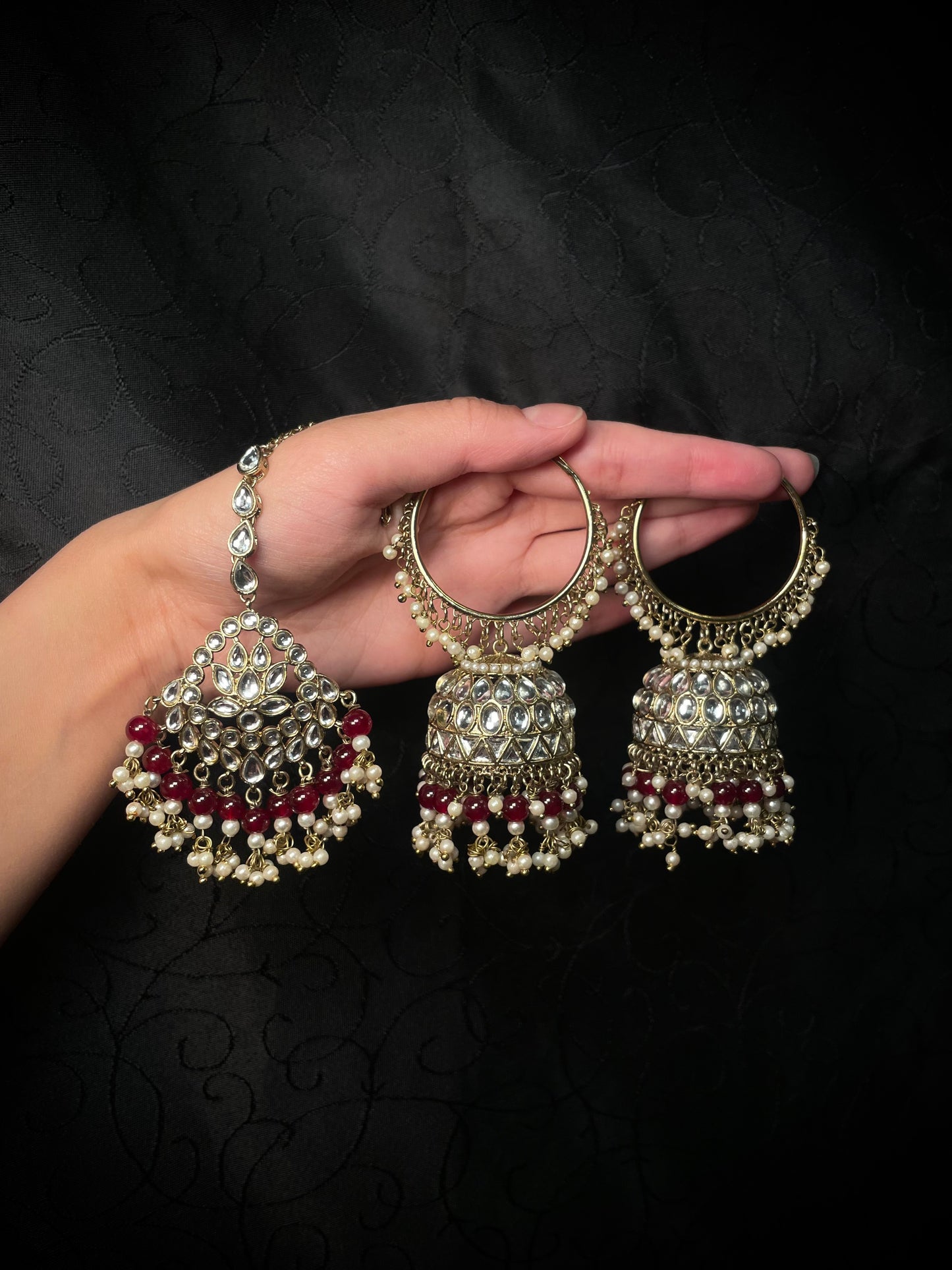 Kundan Hoop Jumka Tikka Set