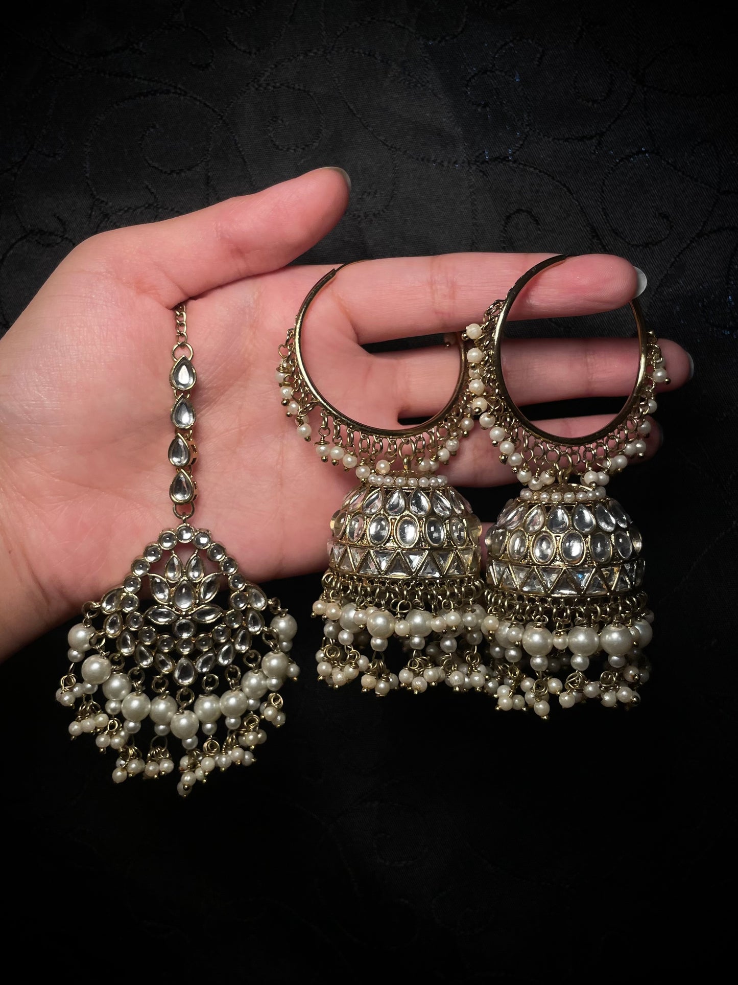 Kundan Hoop Jumka Tikka Set