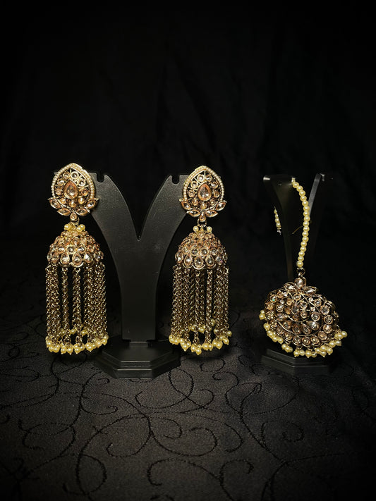 ✨Polki Chandelier Jumka Tikka Set✨