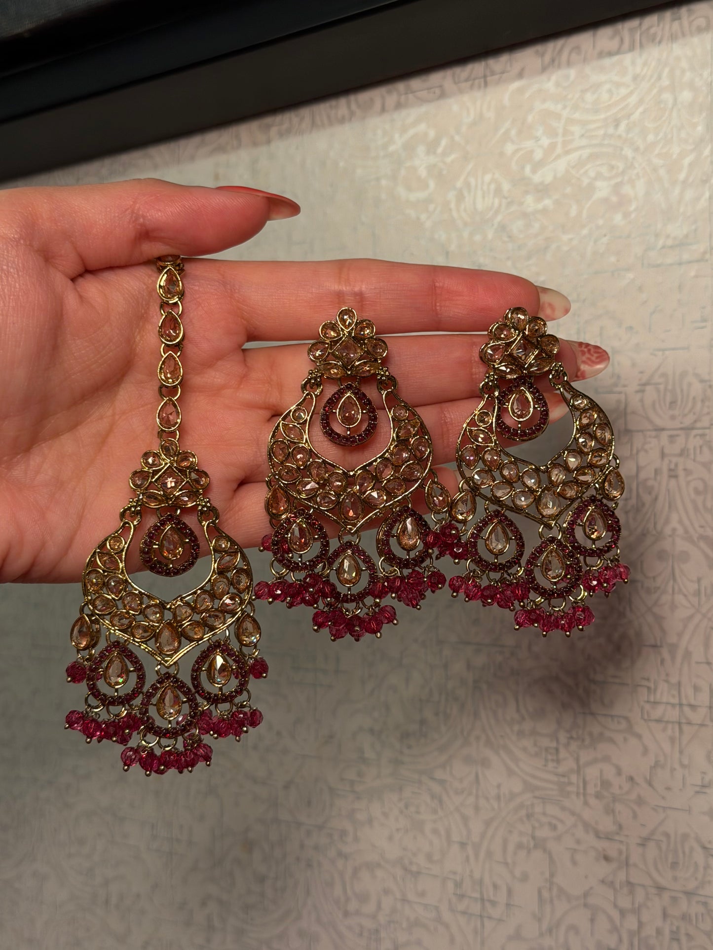 Polki Earring Tikka Set