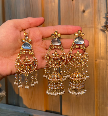 ✨Kundan Chandelier Jumka Tikka Set✨
