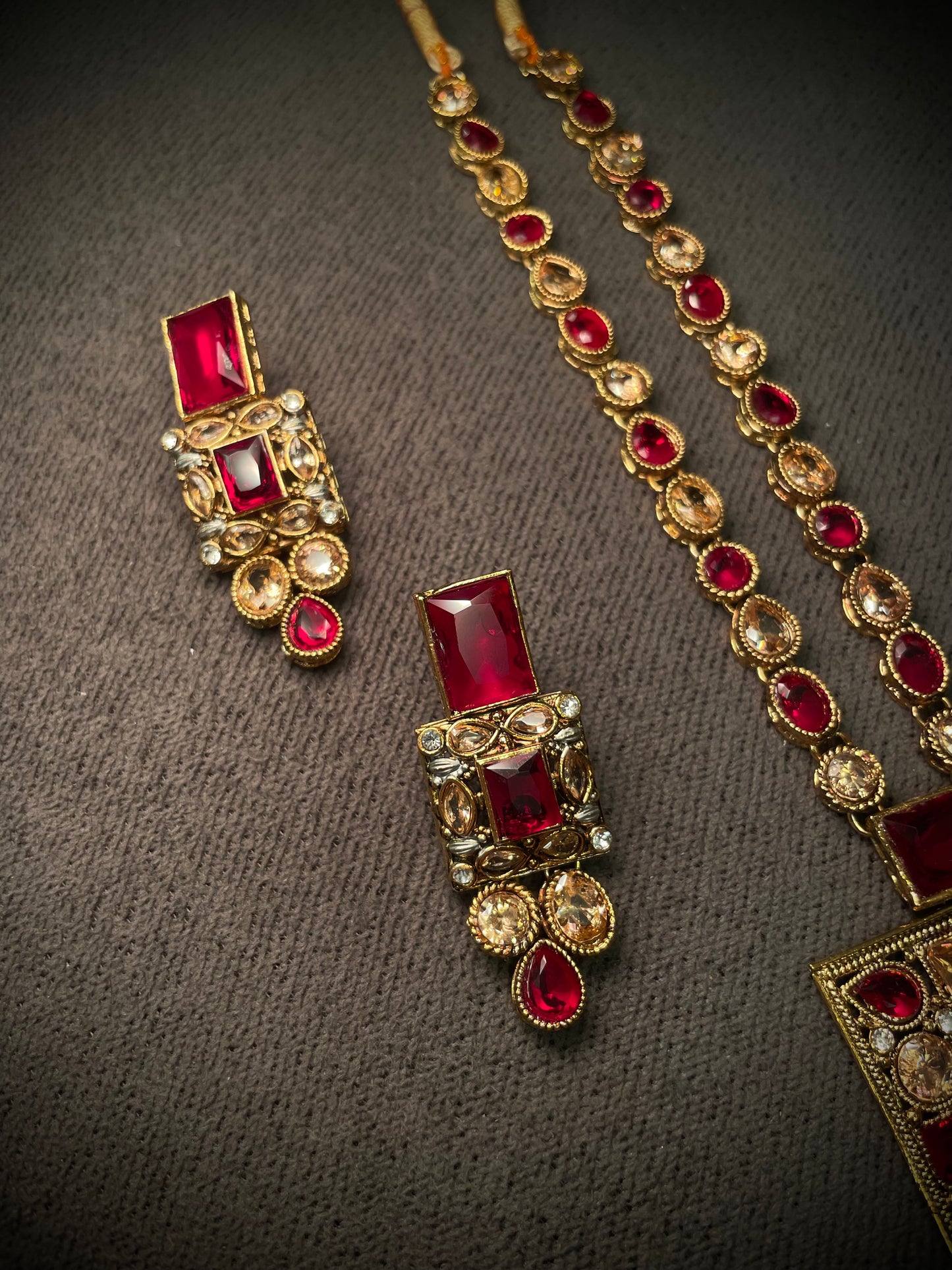 Turkish Style Square Pendant Maala Necklace Sets