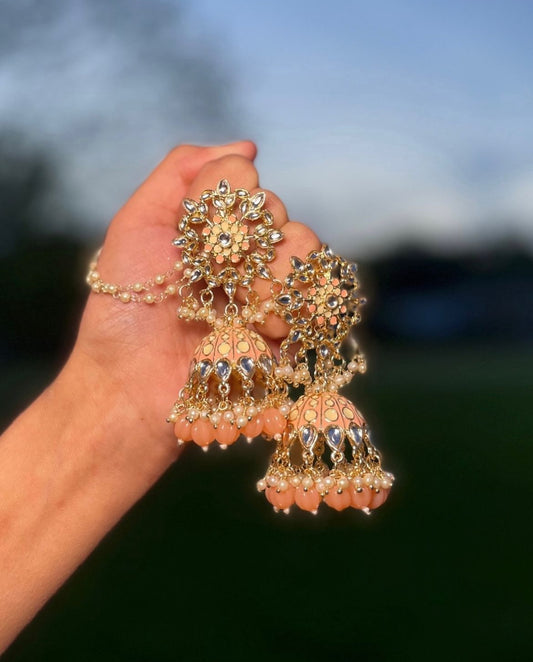 ✨Oversized Meena Kundan Jumke w/Saharay✨