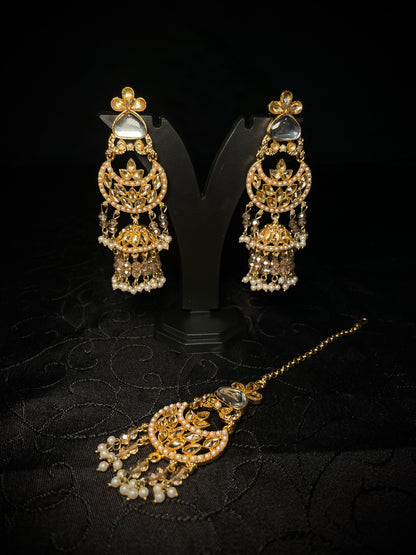✨Kundan Chandelier Jumka Tikka Set✨
