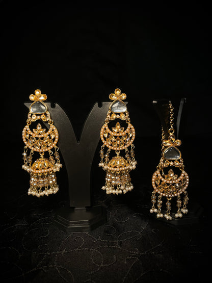 ✨Kundan Chandelier Jumka Tikka Set✨