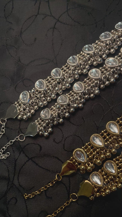 Kundan Oxidize Anklets