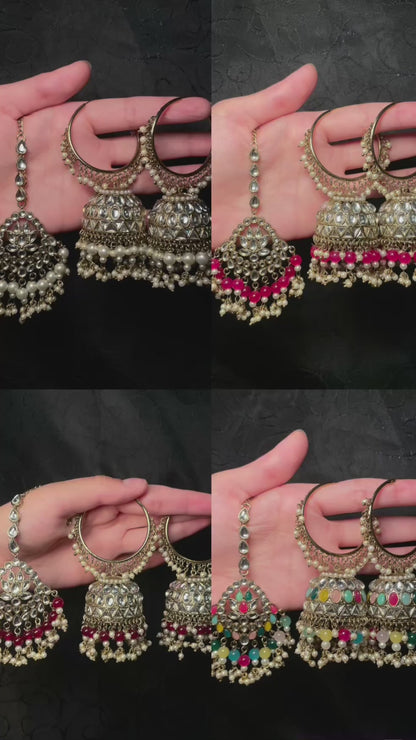 Kundan Hoop Jumka Tikka Set