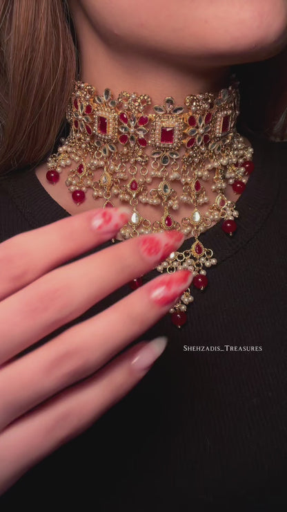 Pakistani Mirror V Choker Bridal Set