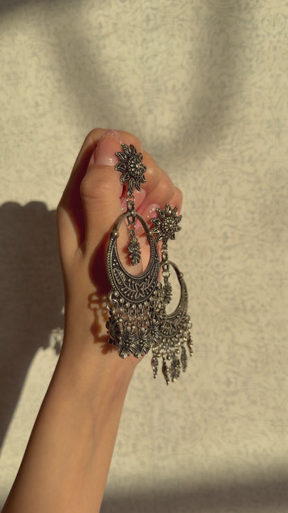 Oxidize Flower Earrings