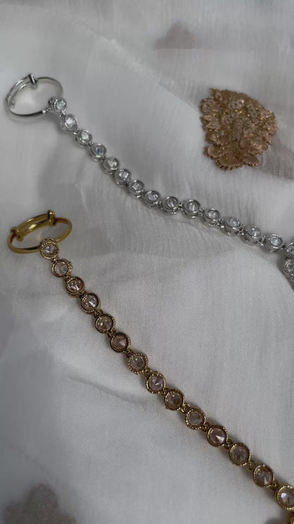 Minimal Polki Hand Chain
